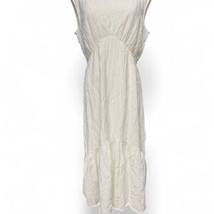 Nine West White Textured Sleeveless Maxi Dress – Size‎ L